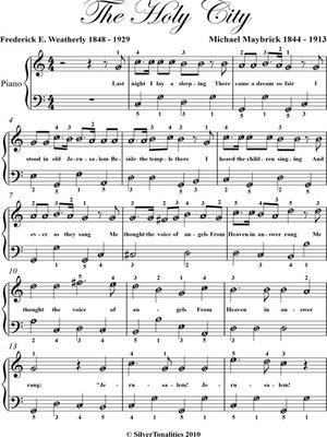cover image of The Holy City Easy Piano Sheet Music